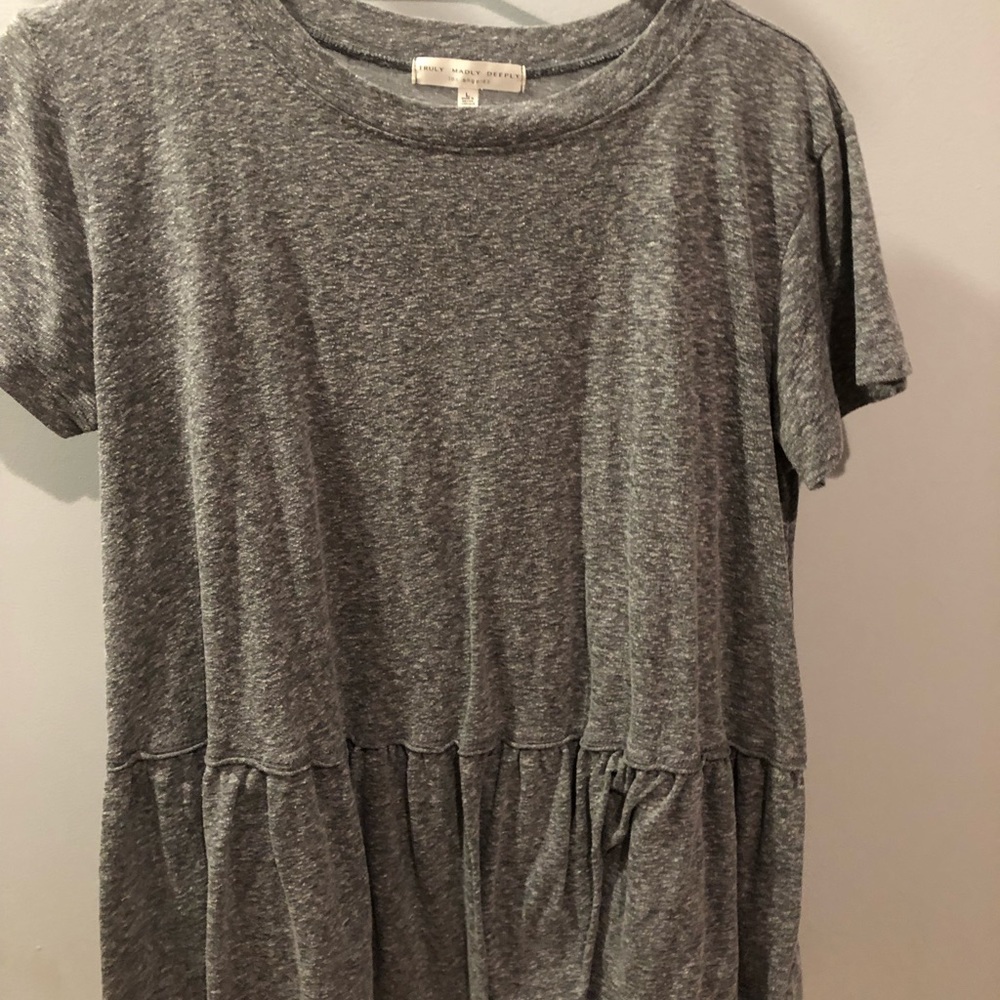 urban outfitters grey peplum shirt.